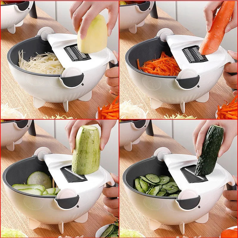 Shredding Machine Grater Chopper Function Slicer Basin Drain Basket Potato Grater Kitchen Household